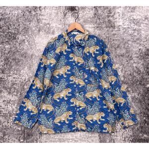 Printfresh Pajama Shirt Large Mens Bagheera Tiger Blue Organic Cotton